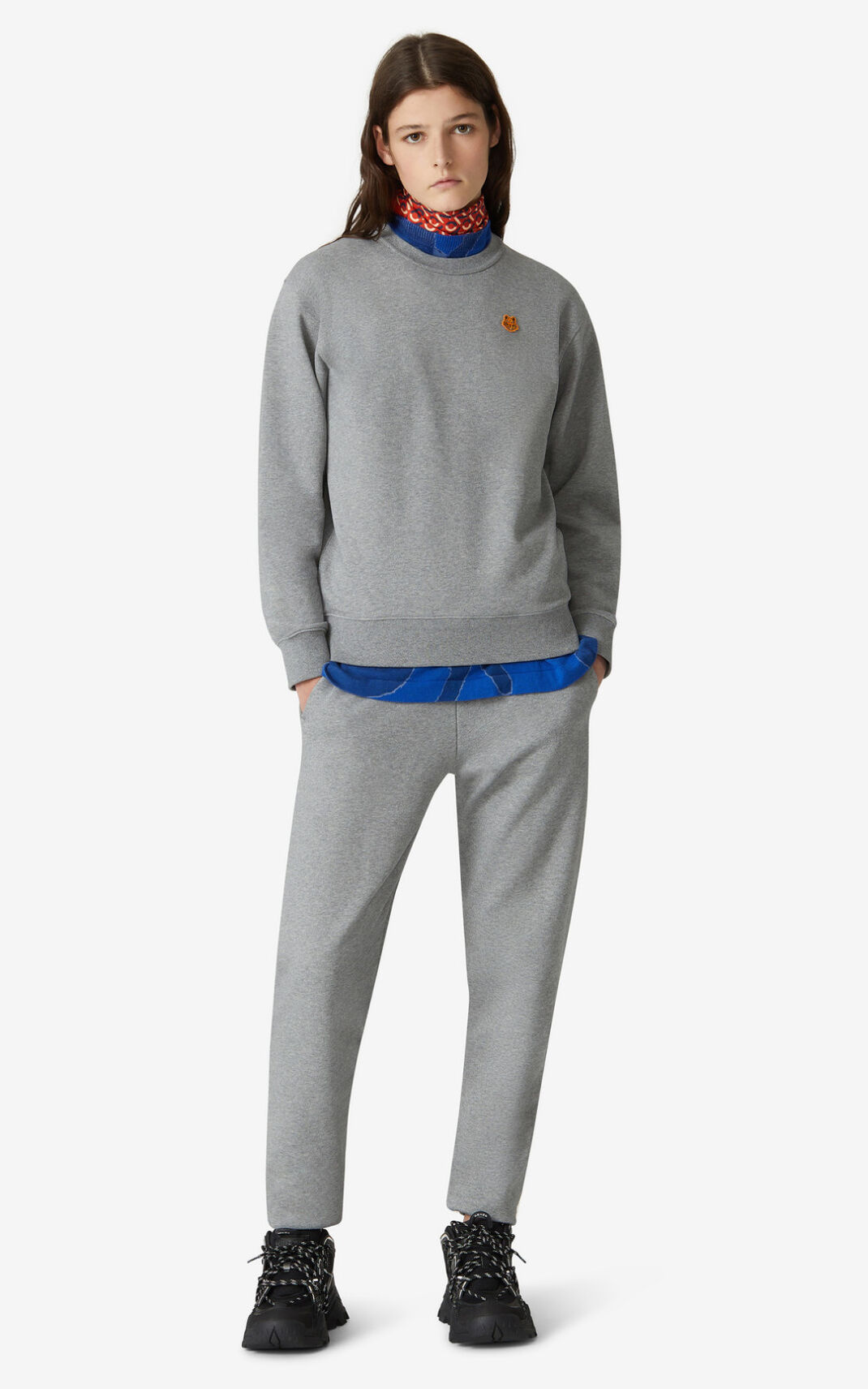 Kenzo Tiger Crest Sweatshirt Bayan Gri | 8503-MPTED